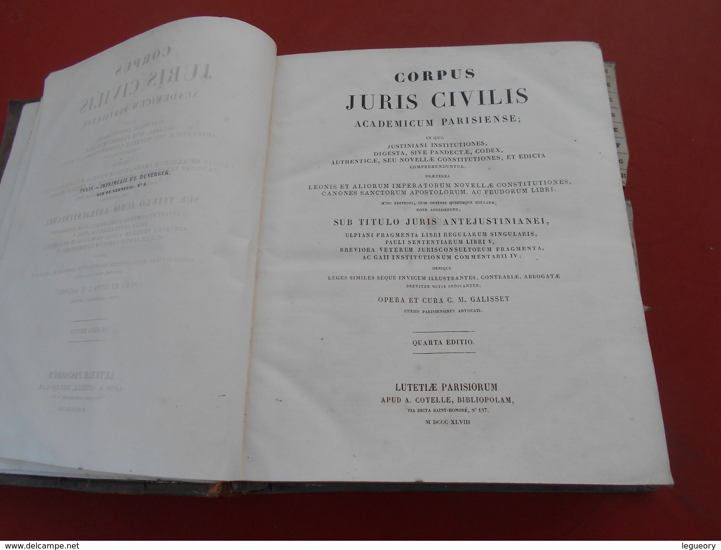 Corpus Juris Civilis  De 1848    1267 Pages - Right