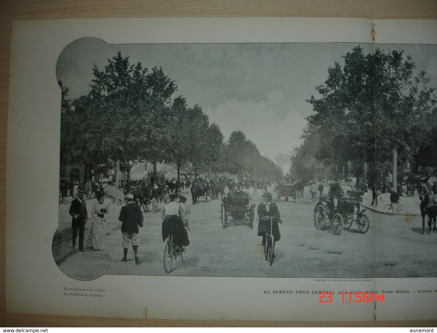 Lamina-Paris-1898--Au Rendez-Vous General Des Ciclystes-(Porte Maillot-Avenue De La Grande-Armee - Distrito: 17