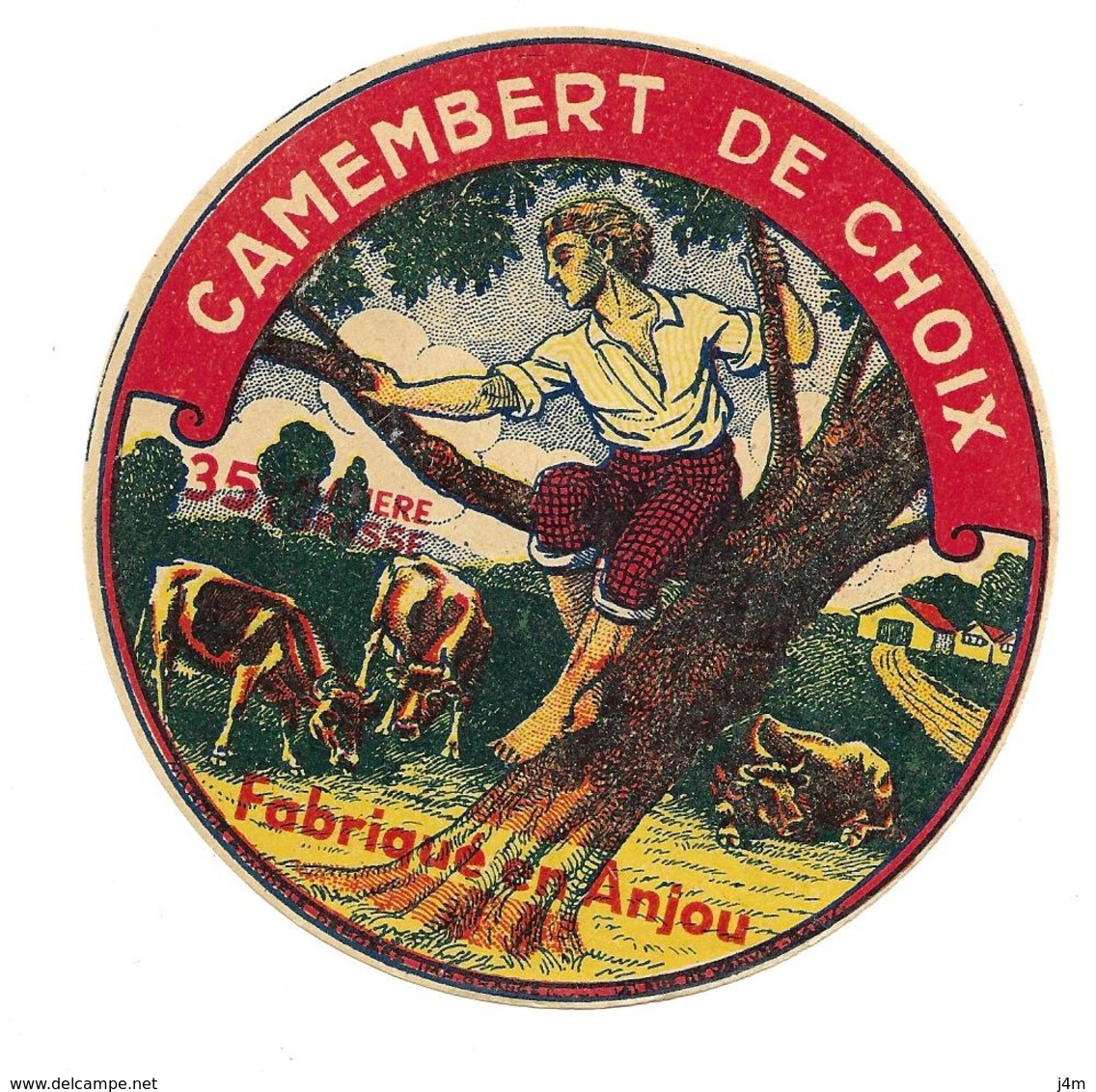 ETIQUETTE De FROMAGE..CAMEMBERT De CHOIX Fabriqué En ANJOU - Fromage