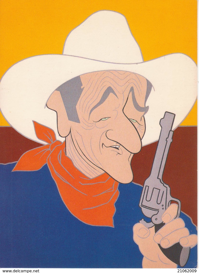 JOHN WAYNE - CARICATURE BY OSCAR DA COSTA - NON VIAGGIATA - Attori