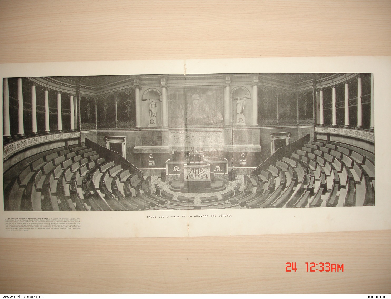 Lamina-Paris-1898--Salle Des Seances De La Chambre Des Deputes--Le Cabinet Du President-Le Salon De La Paix - Distrito: 07