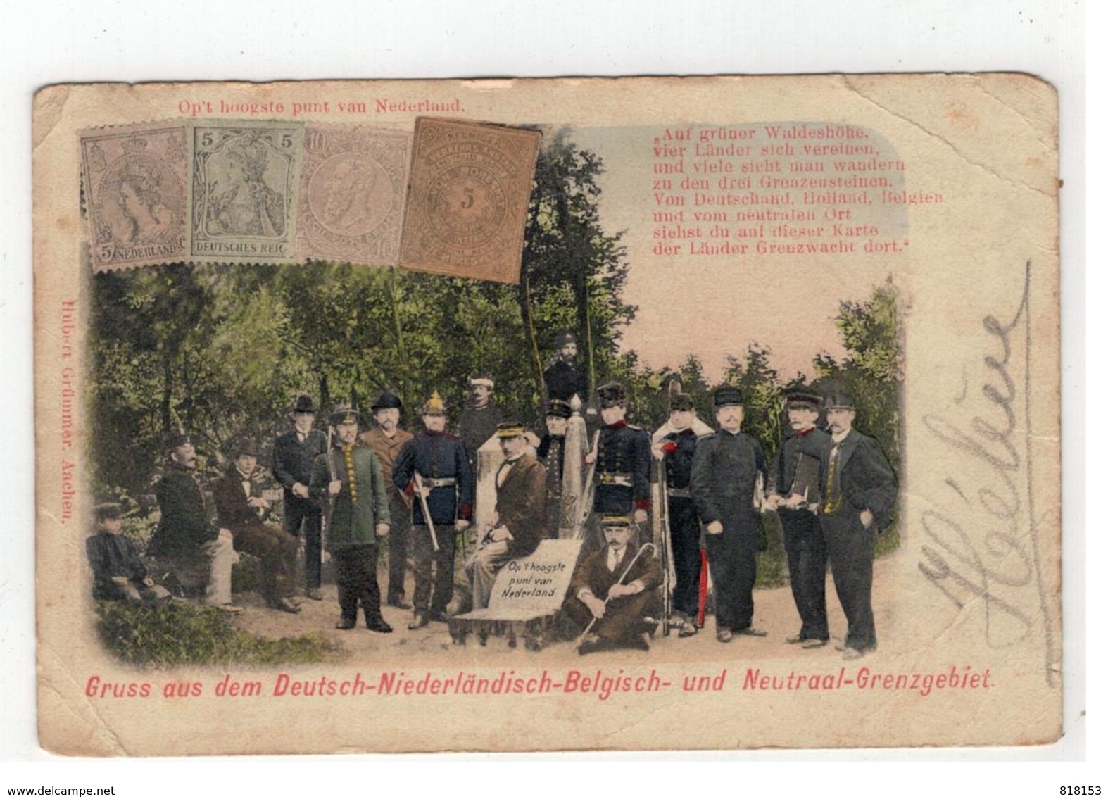 Gruss Aus Dem Deutsch-Niederländisch-Belgisch- Und Neutraal-Grenzgebiet. Op't Hoogste Punt Van Nederland 1902 - Souvenir De...