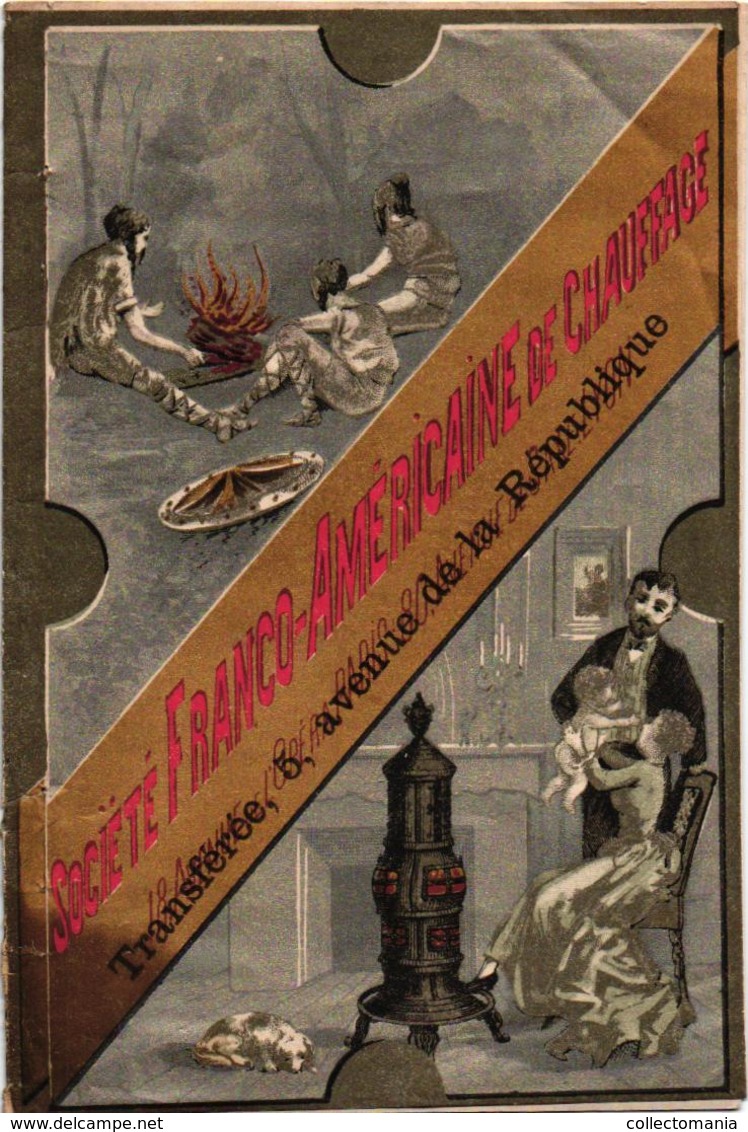 1 Booklet Cover Pub Franco-americain De Chauffage Heating 1886 Litho And Only One Page - 1801-1900