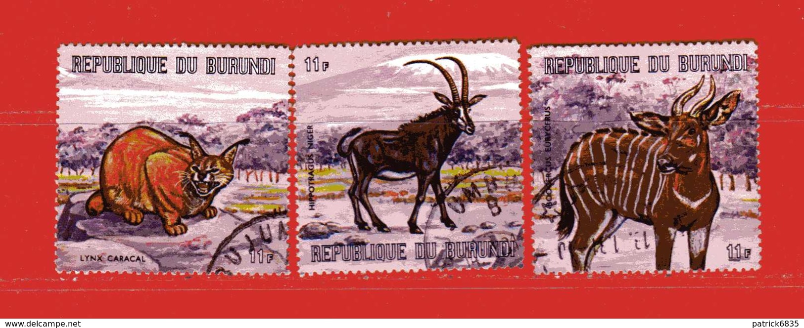 (Us3) ) BURUNDI ° 1971 -  Animaux D'Afrique - Yvert. 454-455-457  Usato, Used. - Usati