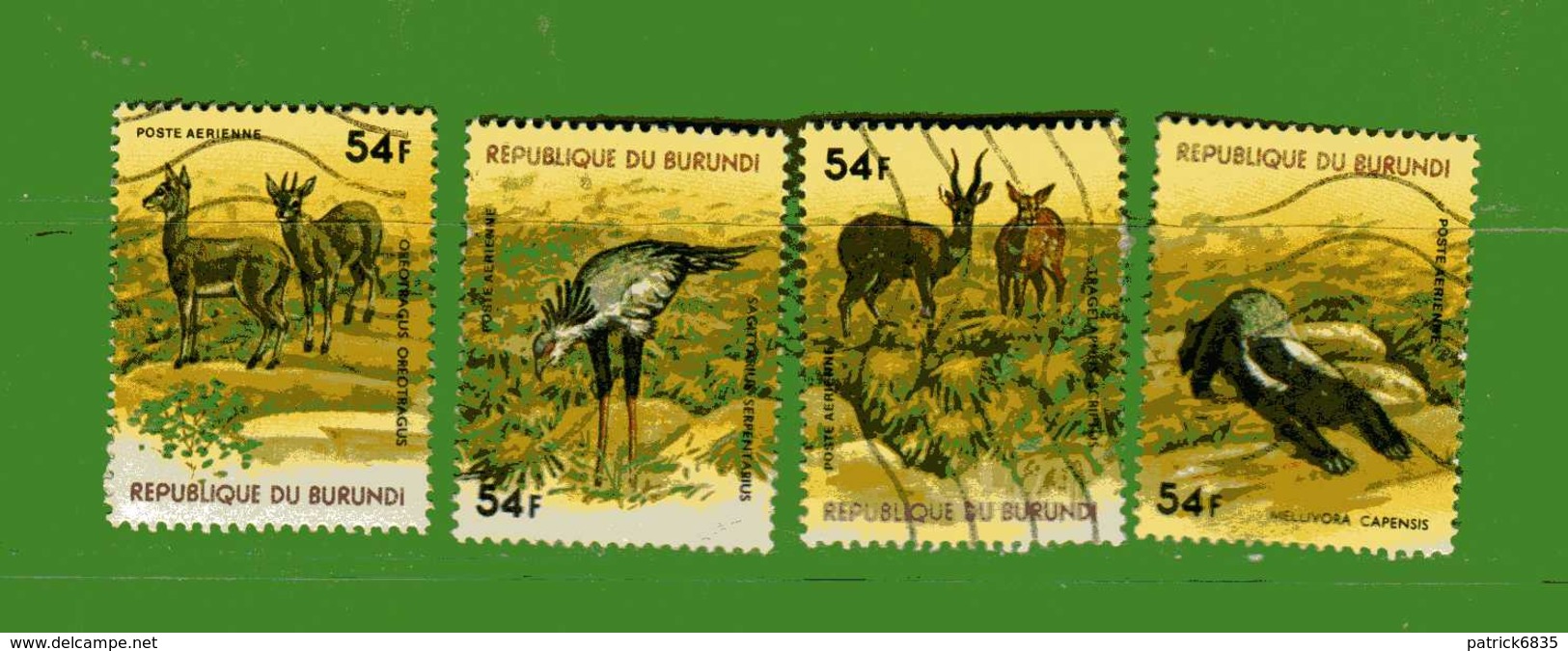 (Us3) ) BURUNDI °1977 -AERIENS- ANIMAUX D'Afrique. Yvert. 461 à 464.  Usato, Used. - Gebruikt