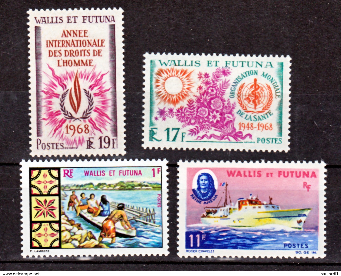 Wallis Et Futuna  171/174  Bateau, OMS Et Div Neuf  Avec Trace De Charnière* MH Con Charnela Cote ** 22.6 - Nuovi