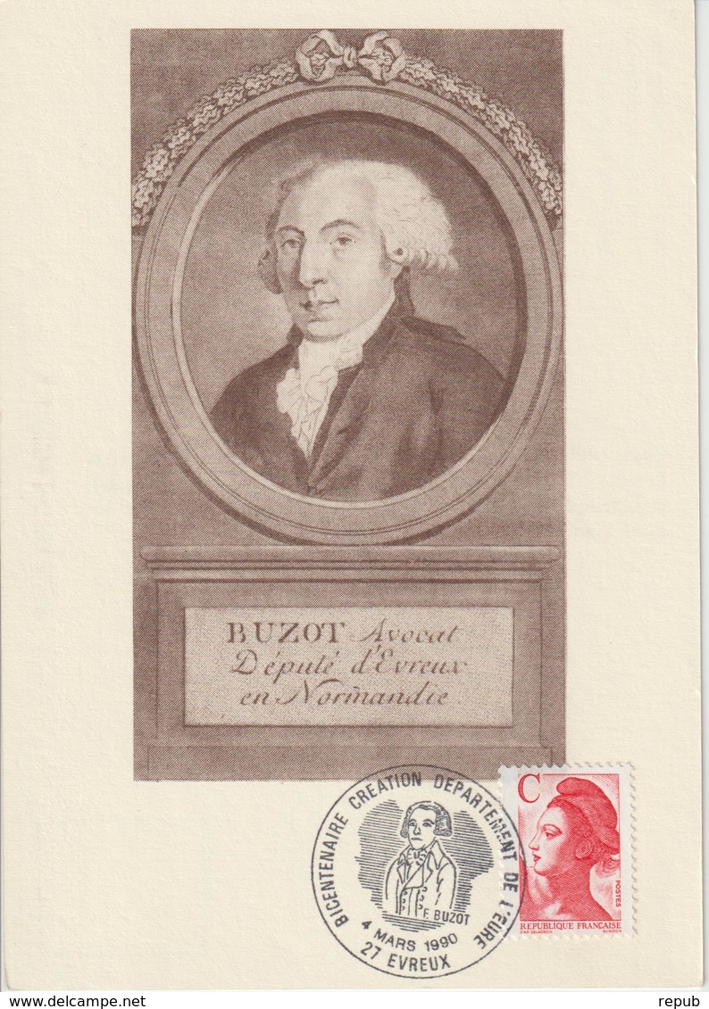 France Bicentenaire Création Département De L'Eure 1990 - Commemorative Postmarks