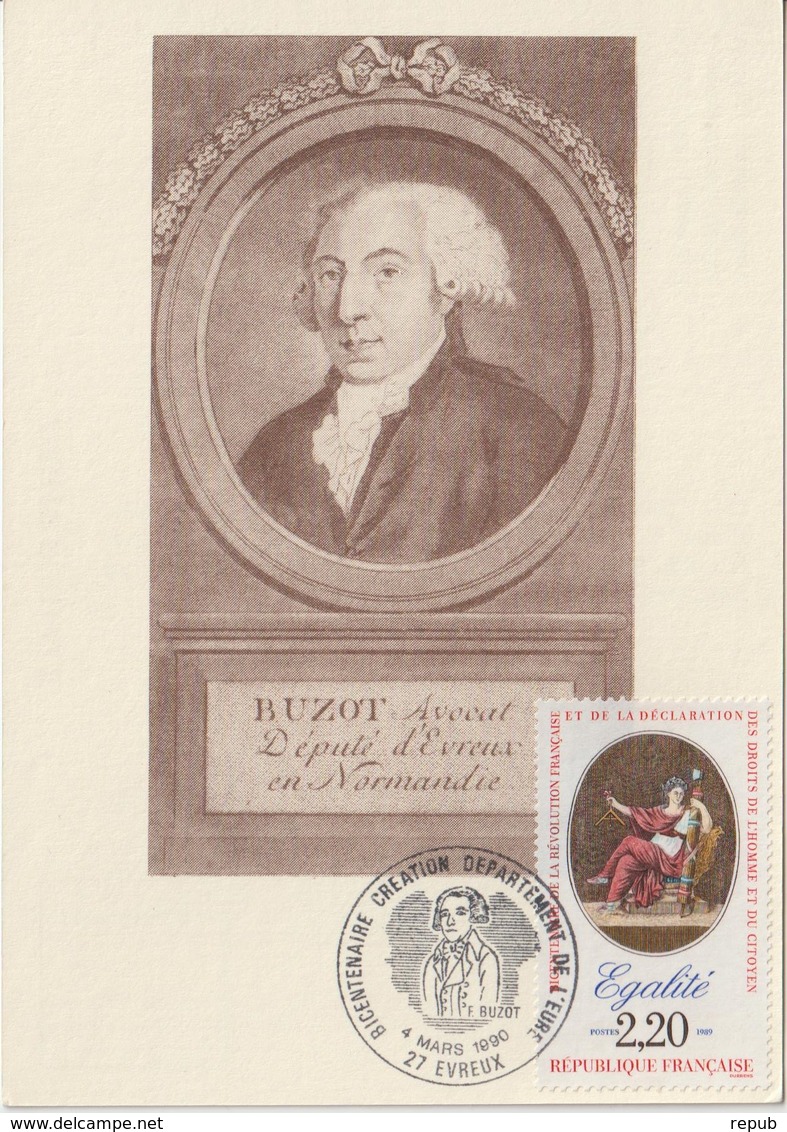 France Bicentenaire Création Département De L'Eure 1990 - Commemorative Postmarks
