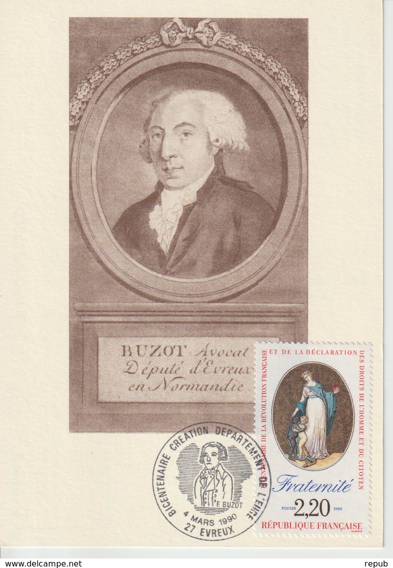 France Bicentenaire Création Département De L'Eure 1990 - Bolli Commemorativi