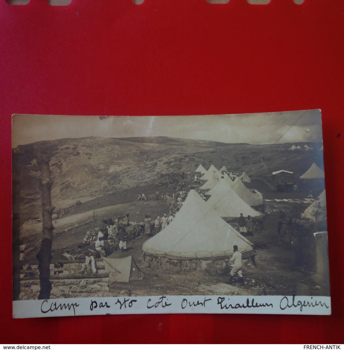 CARTE PHOTO CAMP TIRAILLEURS ALGERIEN 1913 - Sonstige & Ohne Zuordnung