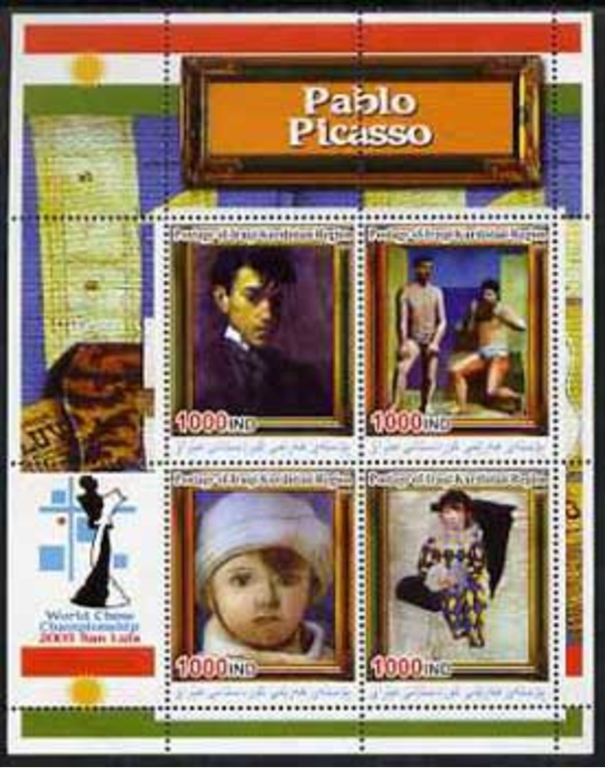 IRAQI KURDISTAN - Micronation - 2005 - World Chess Champs. Picasso Paintings - Perf 4v Sheet - Mint Never Hinged - Andere-Azië