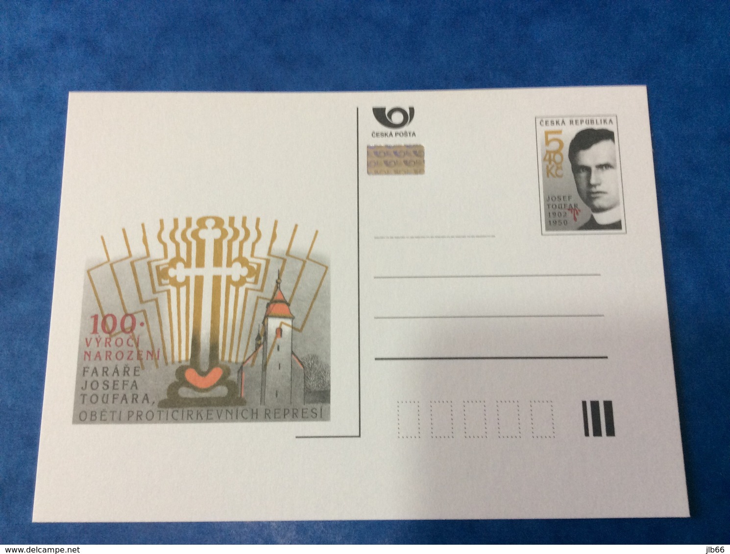 EPC Neuf 2002 Hologramme 100 Ans Prêtre Catholique Josef Toufar Victime 1950 - Postales