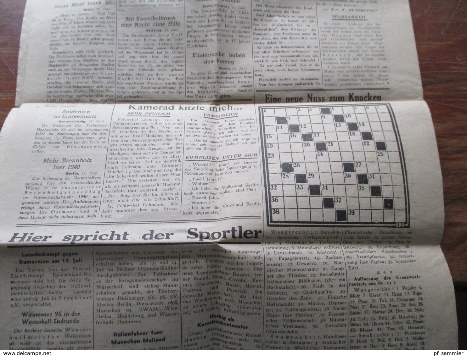 3.Reich Sonnabend, 29. Juni 1940 alte Zeitung Der Vormarsch Paris, Nr. 12 Herausgeber Prop. Kompanie Propaganda Zeitung