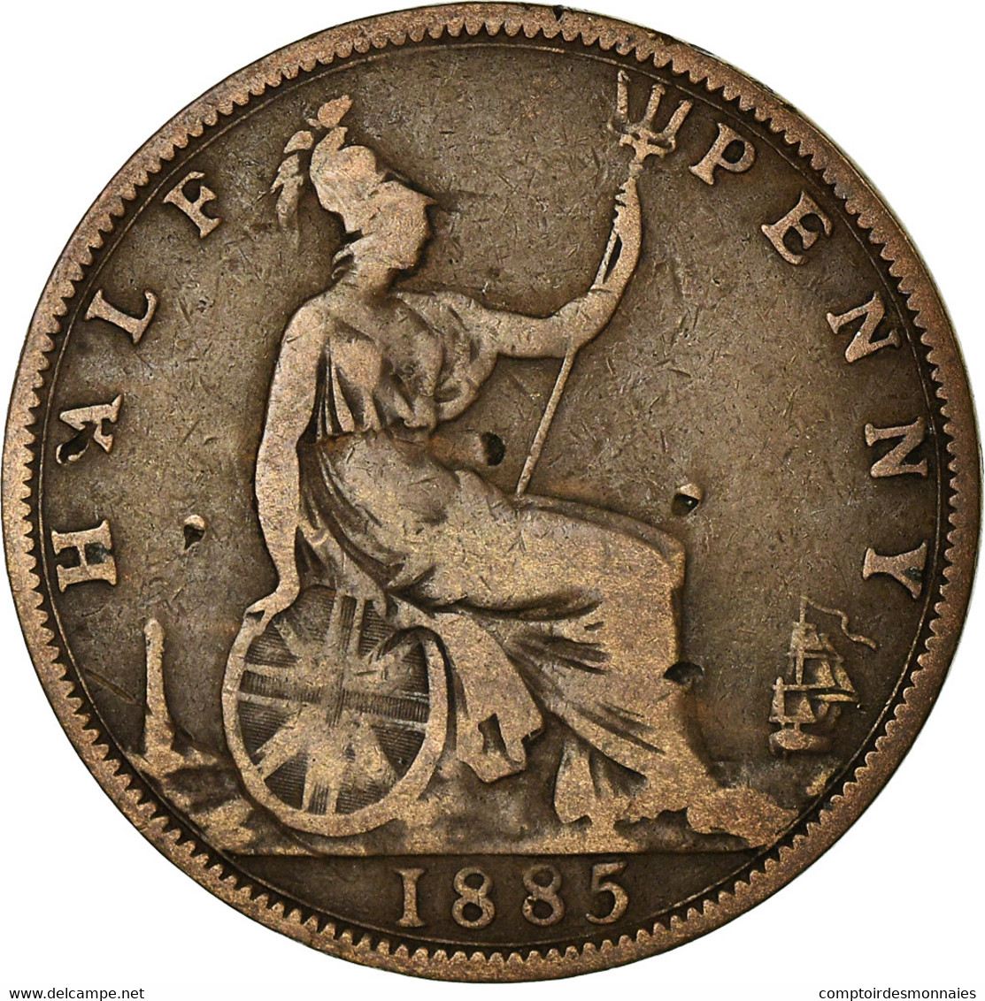 Monnaie, Grande-Bretagne, Victoria, 1/2 Penny, 1885, TB, Bronze, KM:754 - C. 1/2 Penny