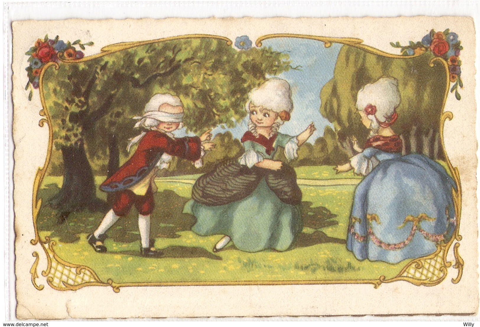 K 1690 OLD FANTASY  POSTCARD  , CHILDREN  , FINE ART , GREETINGS , - Otros & Sin Clasificación