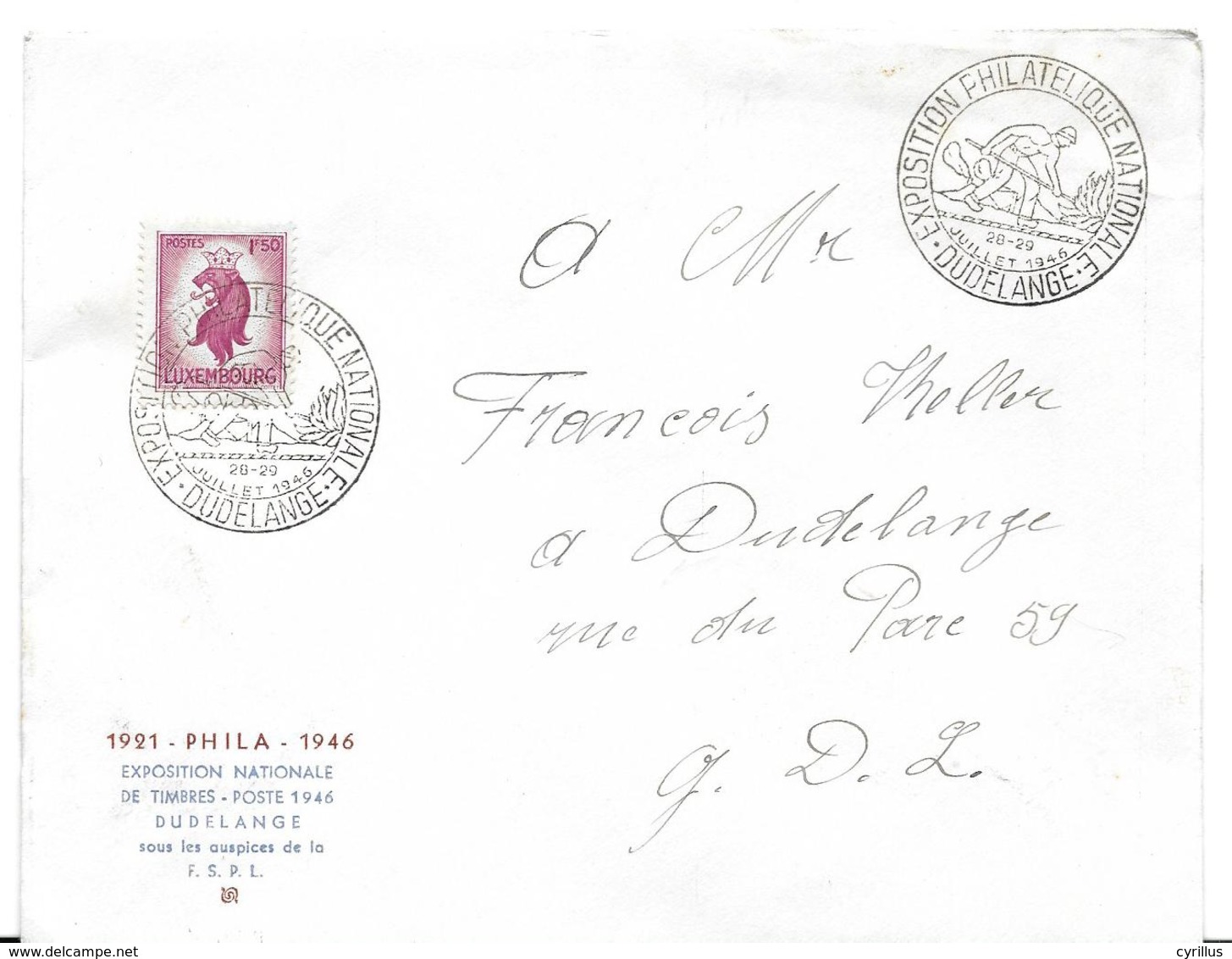 DUDELANGE - EXPOSITION PHILATELIQUE NATIONAL 28-29 Juillet 1946 - Franking Machines (EMA)