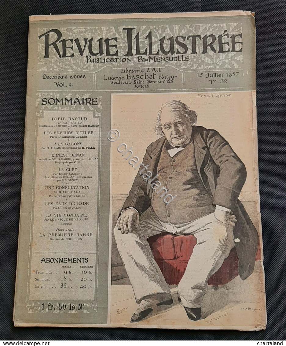 Rivista Revue Illustrée - Ernest Renan - N. 39 - 15 Juiller 1887 - Sonstige & Ohne Zuordnung