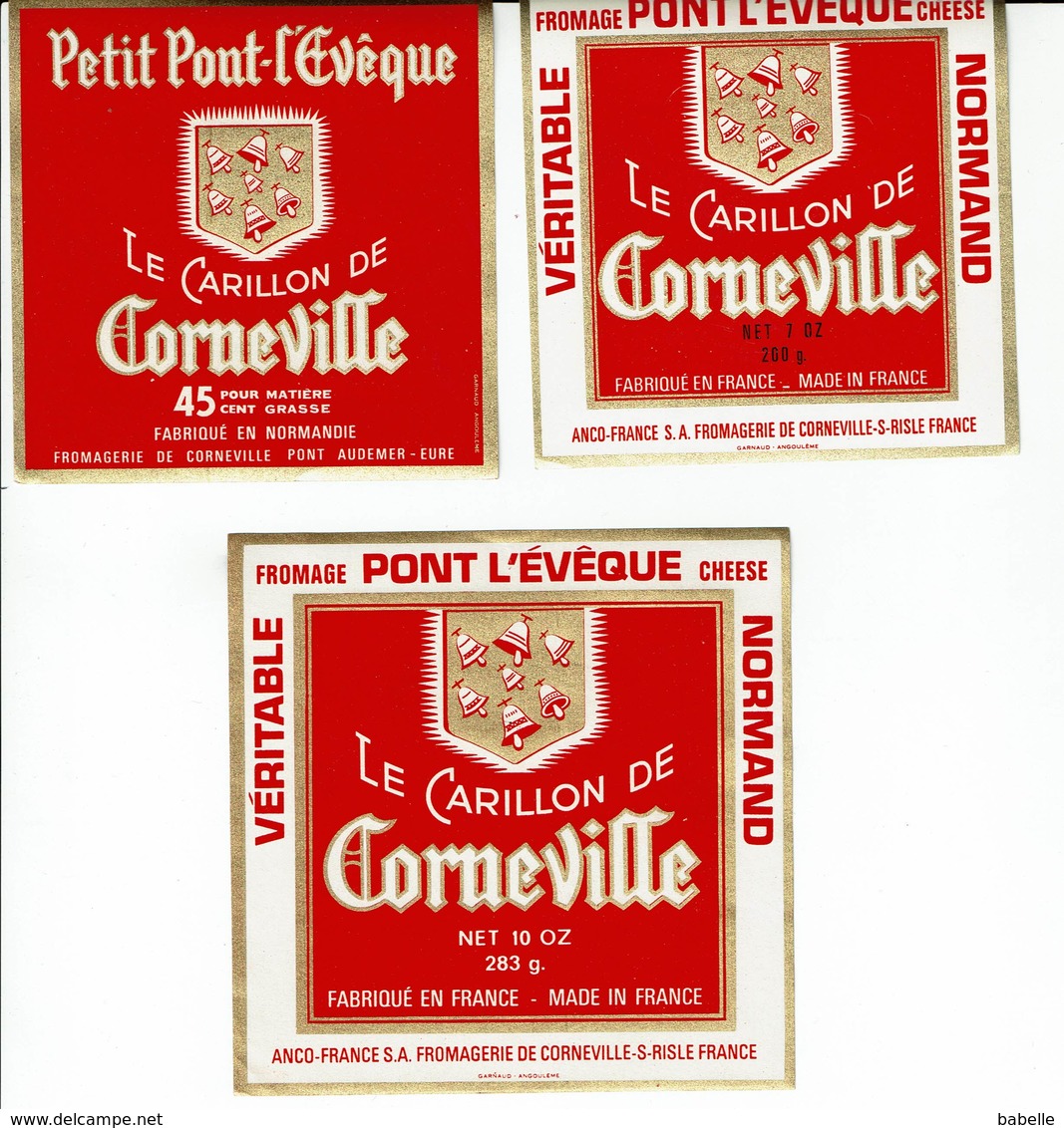 3 Et. Différ. Pont L'Evêque " LE CARILLON De CORNEVILLE  " - Fromage