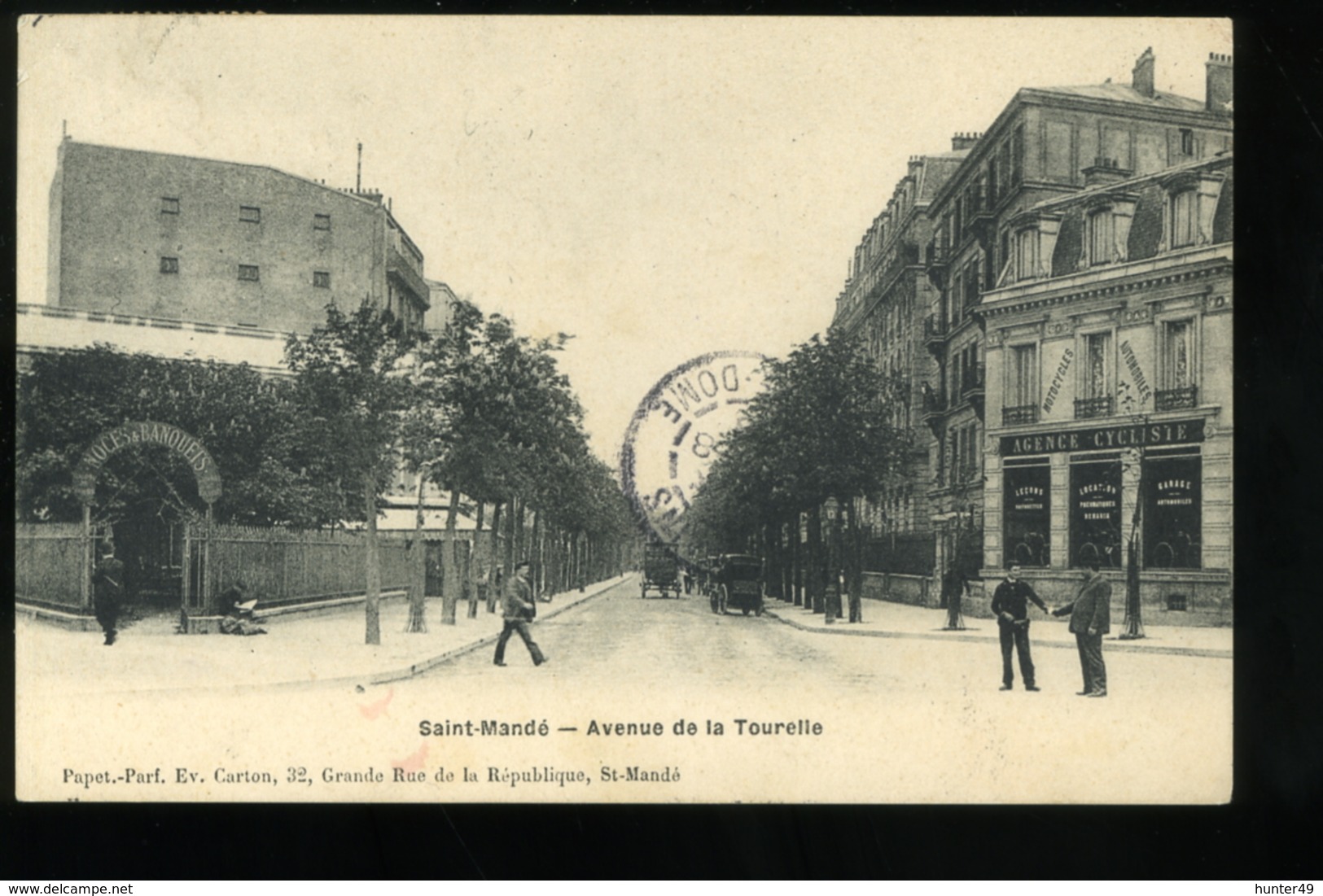 94 Val De Marne Saint Mandé  Avenue De La Tourelle Carton 1908 Animée Agence Cycliste - Saint Mande