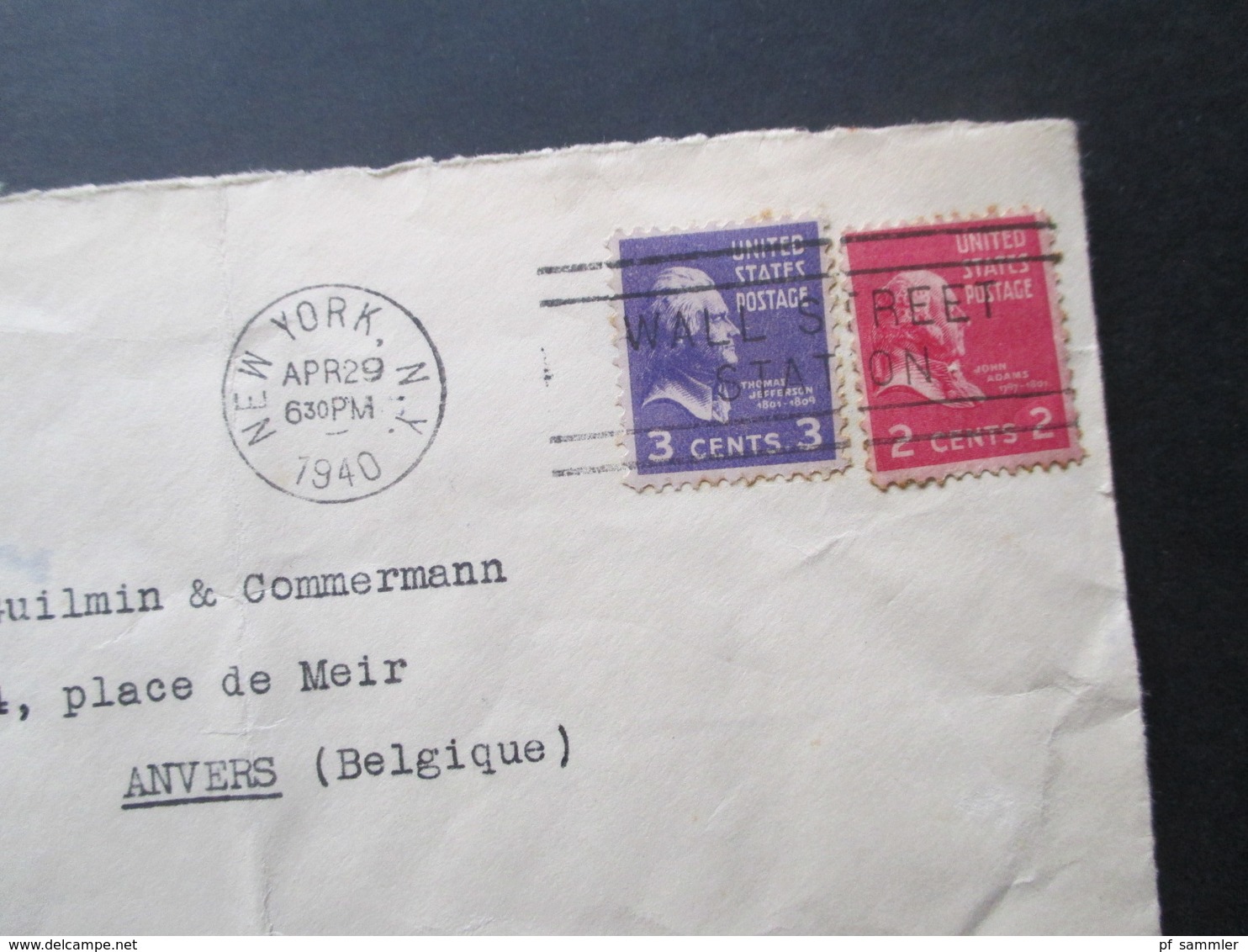 USA 1940 Zensurbeleg New York - Anvers Belgien Opened By Examiner 5094 Und OKW Zensur Streifen Und Zensurstempel - Storia Postale