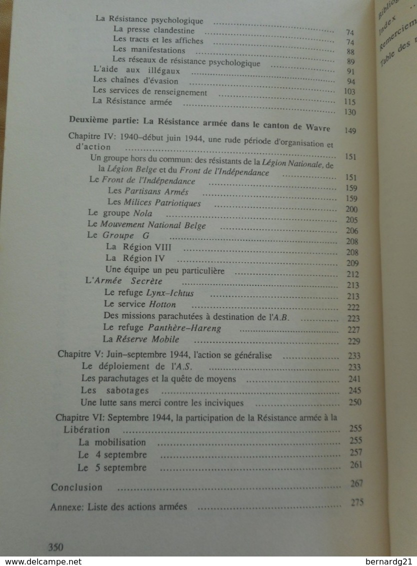 BRABANT WALLON 1940-1944 OCCUPATION ET RÉSISTANCE PIERRE JACQUET NIVELLES WAVRE 1989 GUERRE 1939-1945  HISTOIRE - Oorlog 1939-45