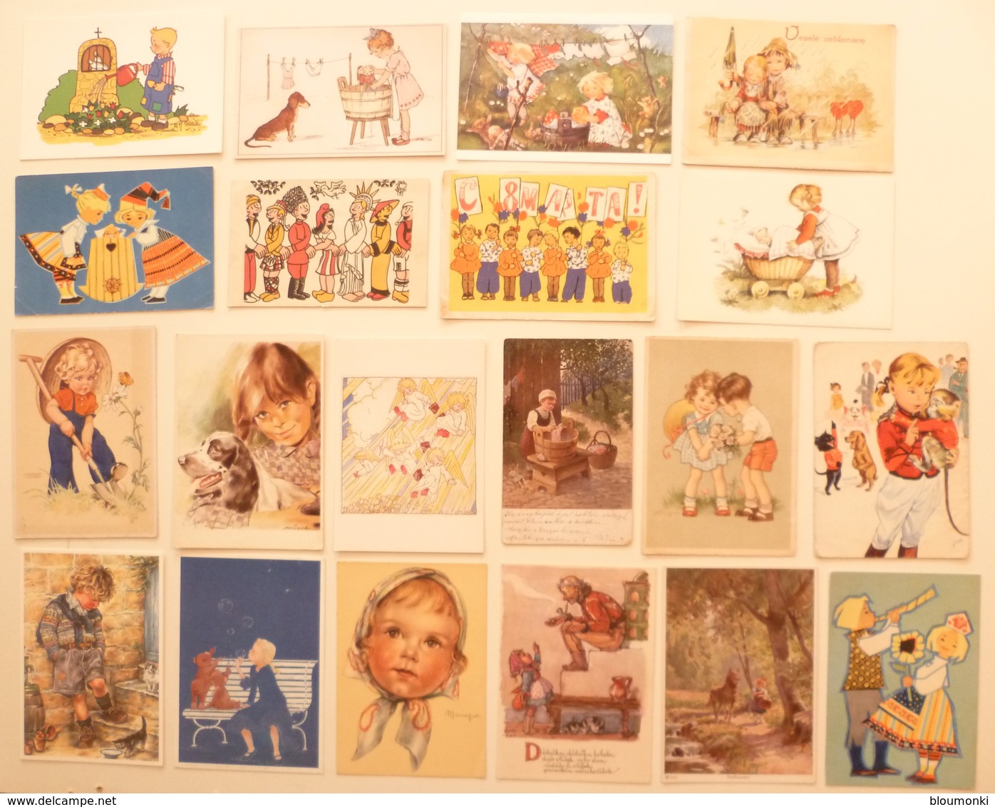 Lot De 27 Cartes Postales Illustrateurs Portraits ENFANTS Children - Portretten