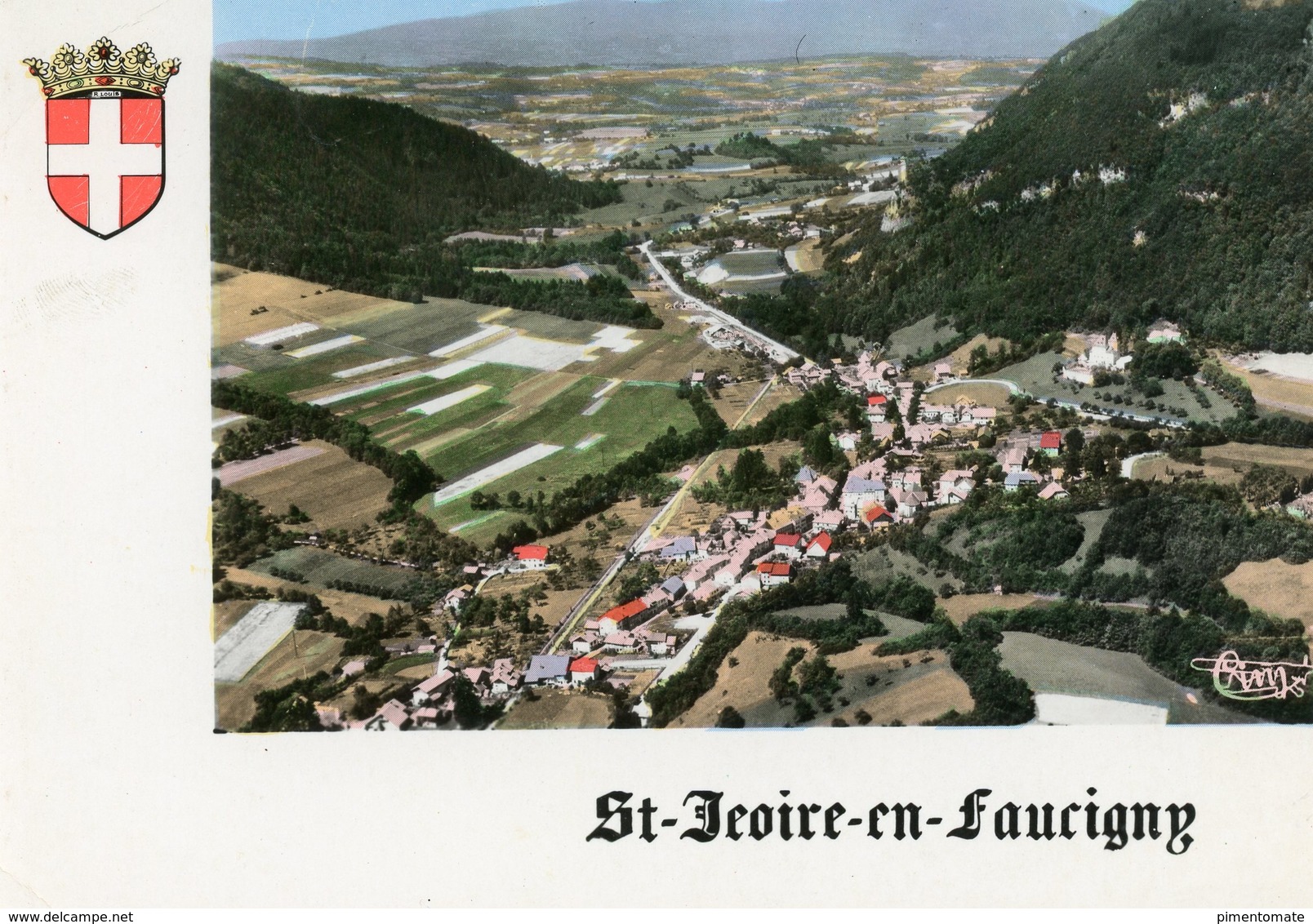 SAINT JEOIRE EN FAUCIGNY VUE PANORAMIQUE BLASON - Saint-Jeoire