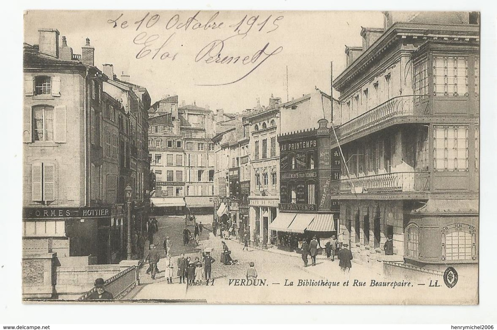 Marcophilie Cachet Section Automobile Tm 450 Convoi Par Bgm Paris , Verdun 1915 - Guerre De 1914-18