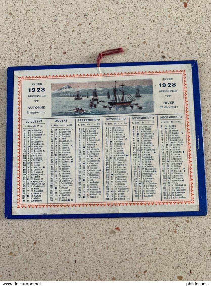 CALENDRIER 1928   DIM : 13 Cm / 10 Cm - Petit Format : 1921-40