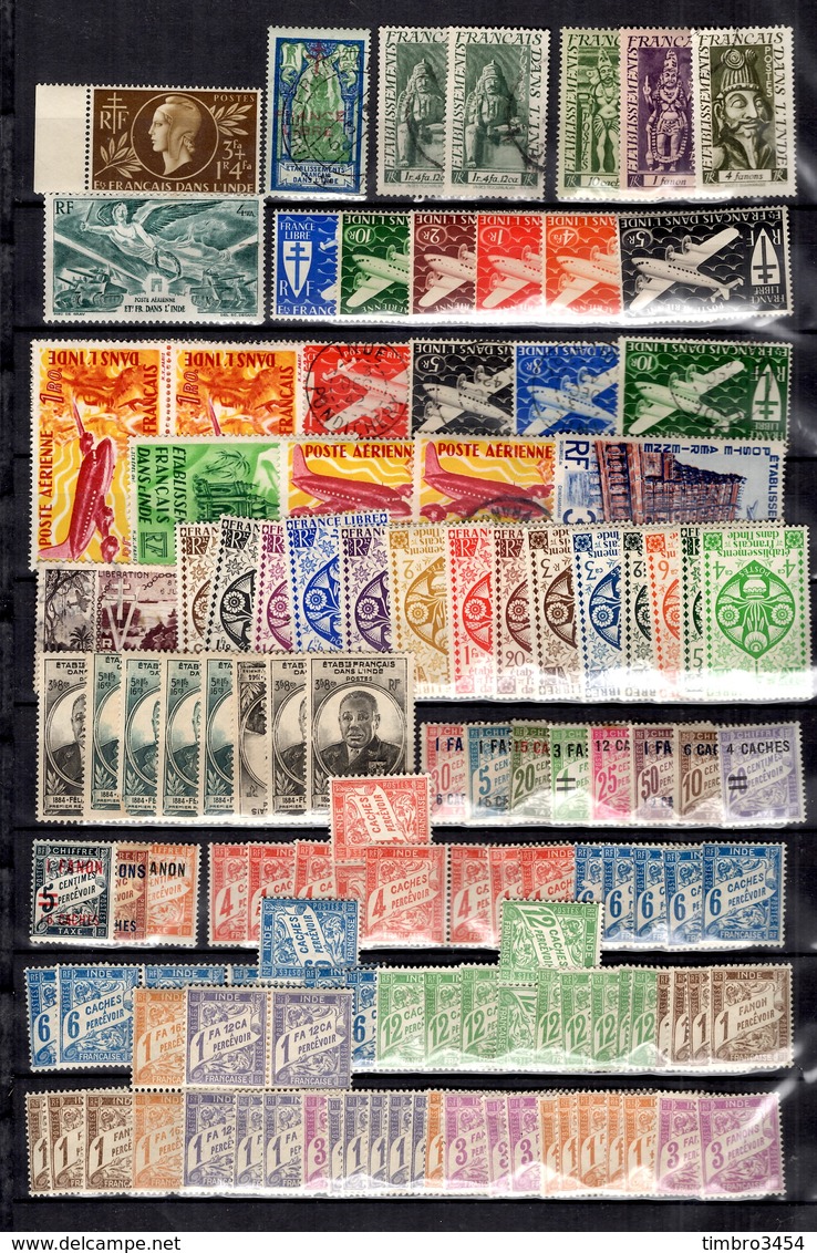 Inde Française Belle Collection Neufs Et Oblitérés 1892/1952. Bonnes Valeurs. B/TB. A Saisir! - Unused Stamps