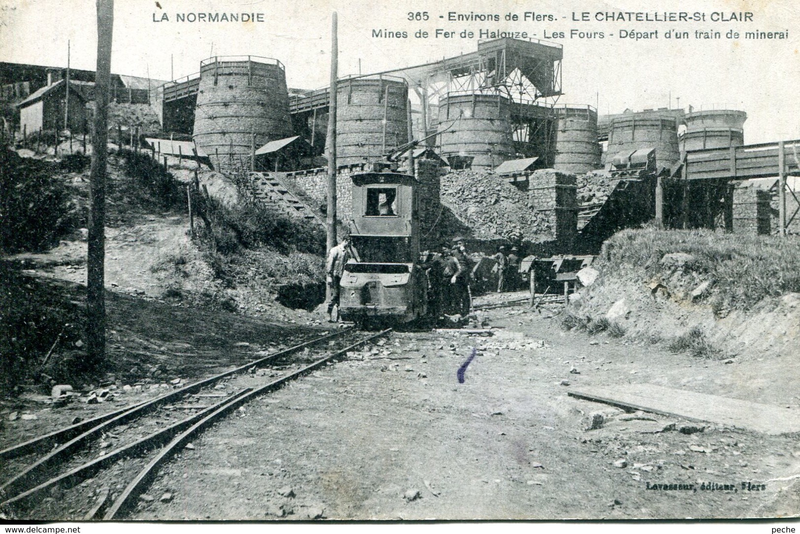 N°6513 T -cpaLe Chatellier St Clair -mines De Fer De Halouse -départ D'un Train De Minerai- - Mines