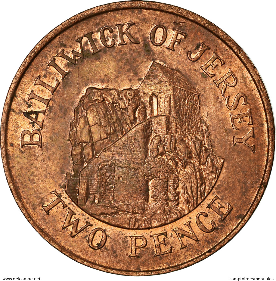 Monnaie, Jersey, Elizabeth II, 2 Pence, 1987, TTB, Bronze, KM:55 - Jersey
