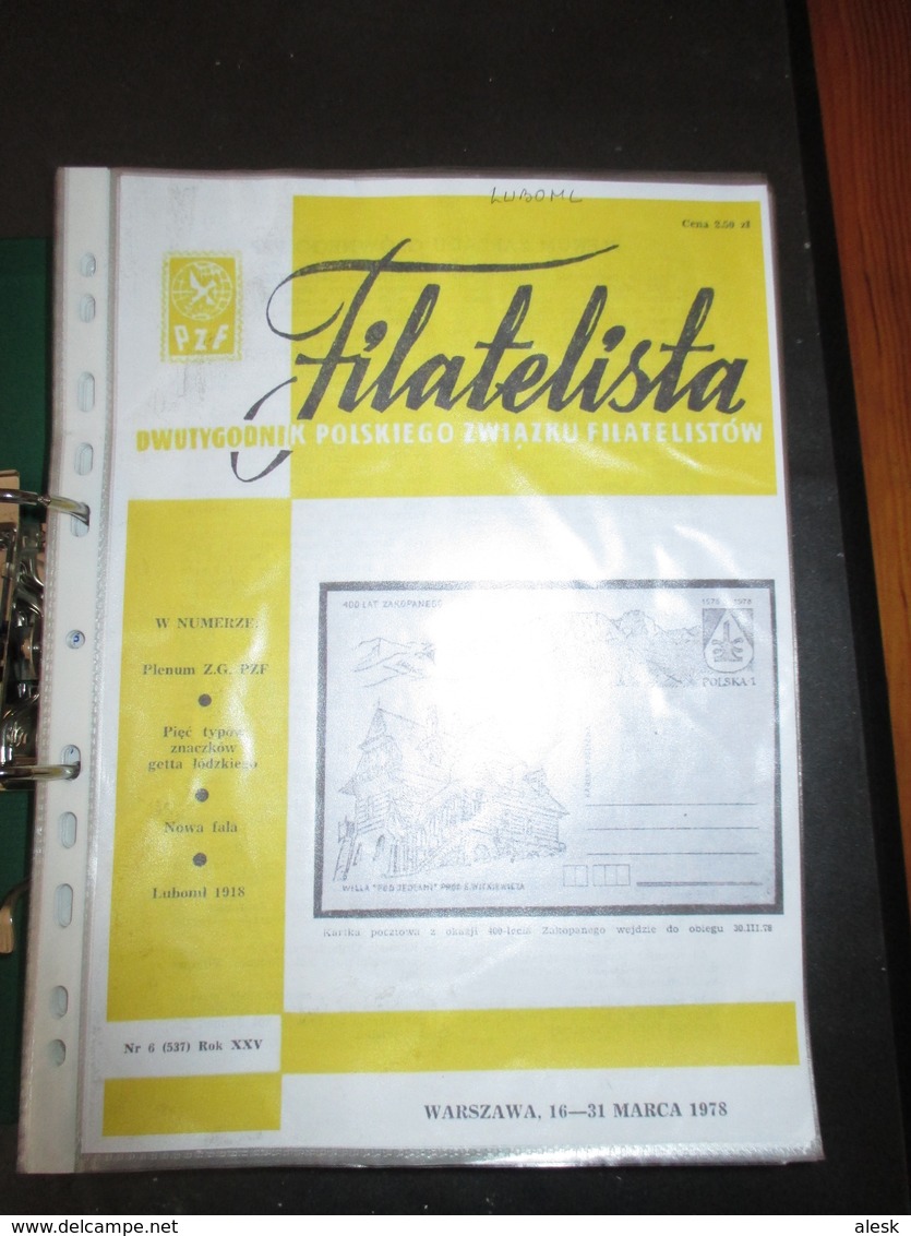 FILATELISTA Lot 11 Revues De 1955 à 1978 - Article Sur Postes Locales Polonaises - Polskie Posty Lokalne - Polish Local - Other & Unclassified