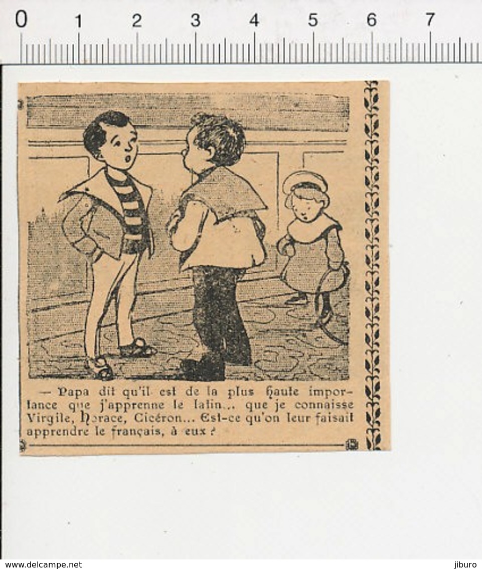 Humour De 1907 élève école Cours De Latin Virgile Horace Cicéron Apprendre Le Français 51B8 - Non Classés