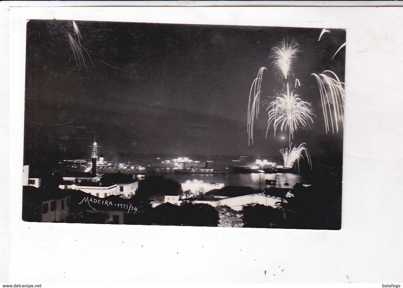 CPA PHOTO MADEIRA FEU D ARTIFICE 1933/1934 - Madeira