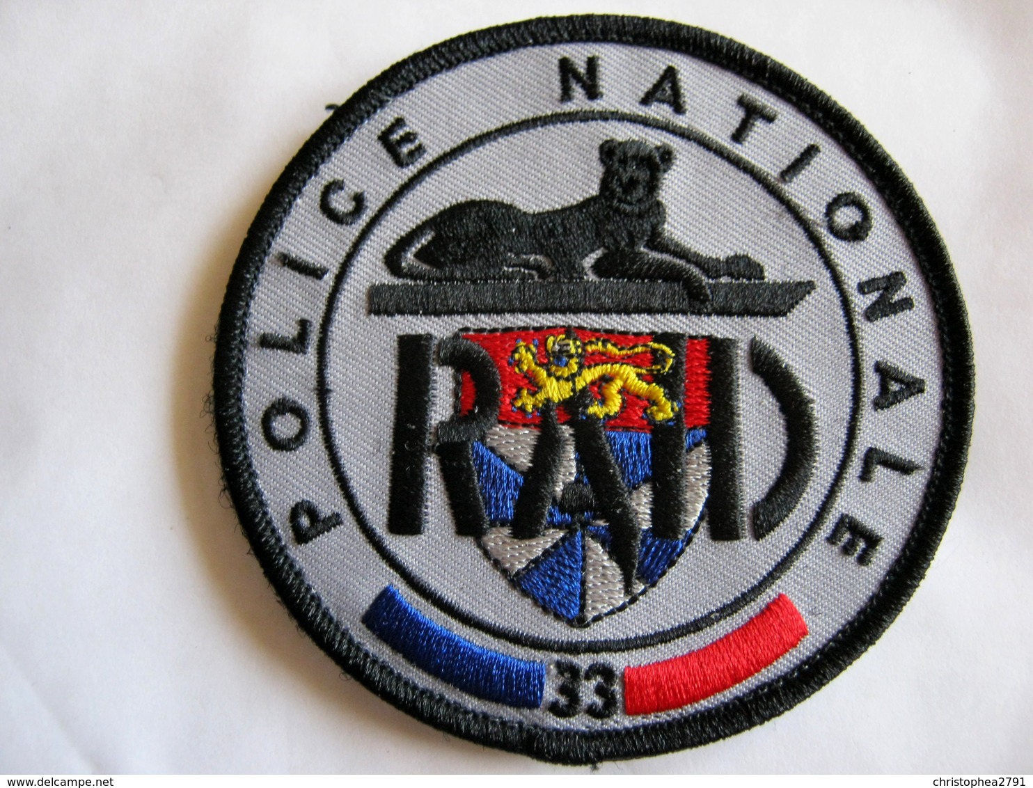 ECUSSON DE LA POLICE NATIONALE LE RAID ANTENNE RÉGIONALE DU 33 BORDEAUX ETAT EXCELLENT SUR VELCROS - Police & Gendarmerie