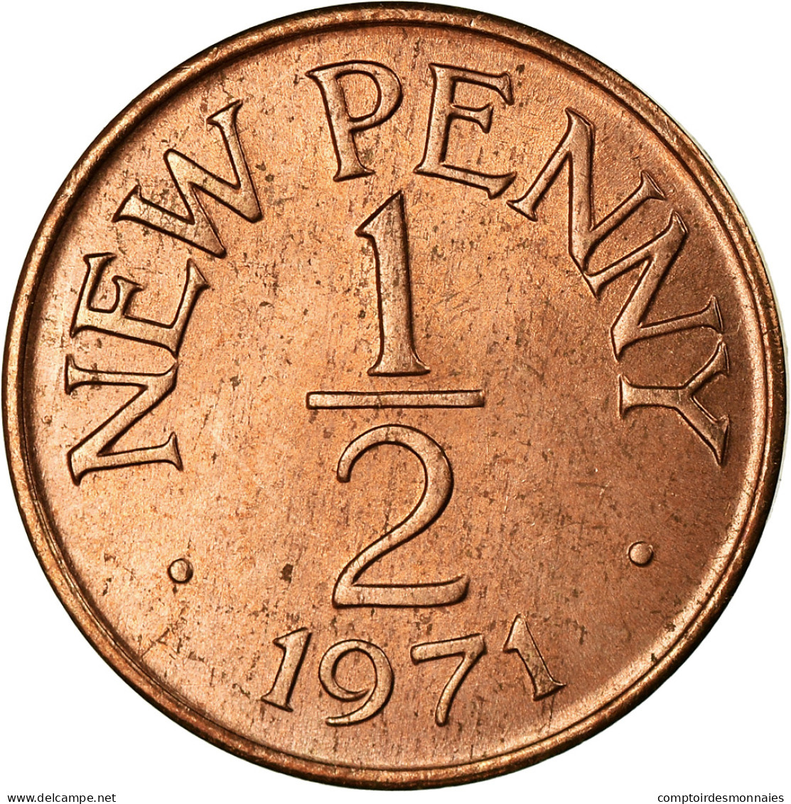 Monnaie, Guernsey, Elizabeth II, 1/2 New Penny, 1971, SPL, Bronze, KM:20 - Guernesey