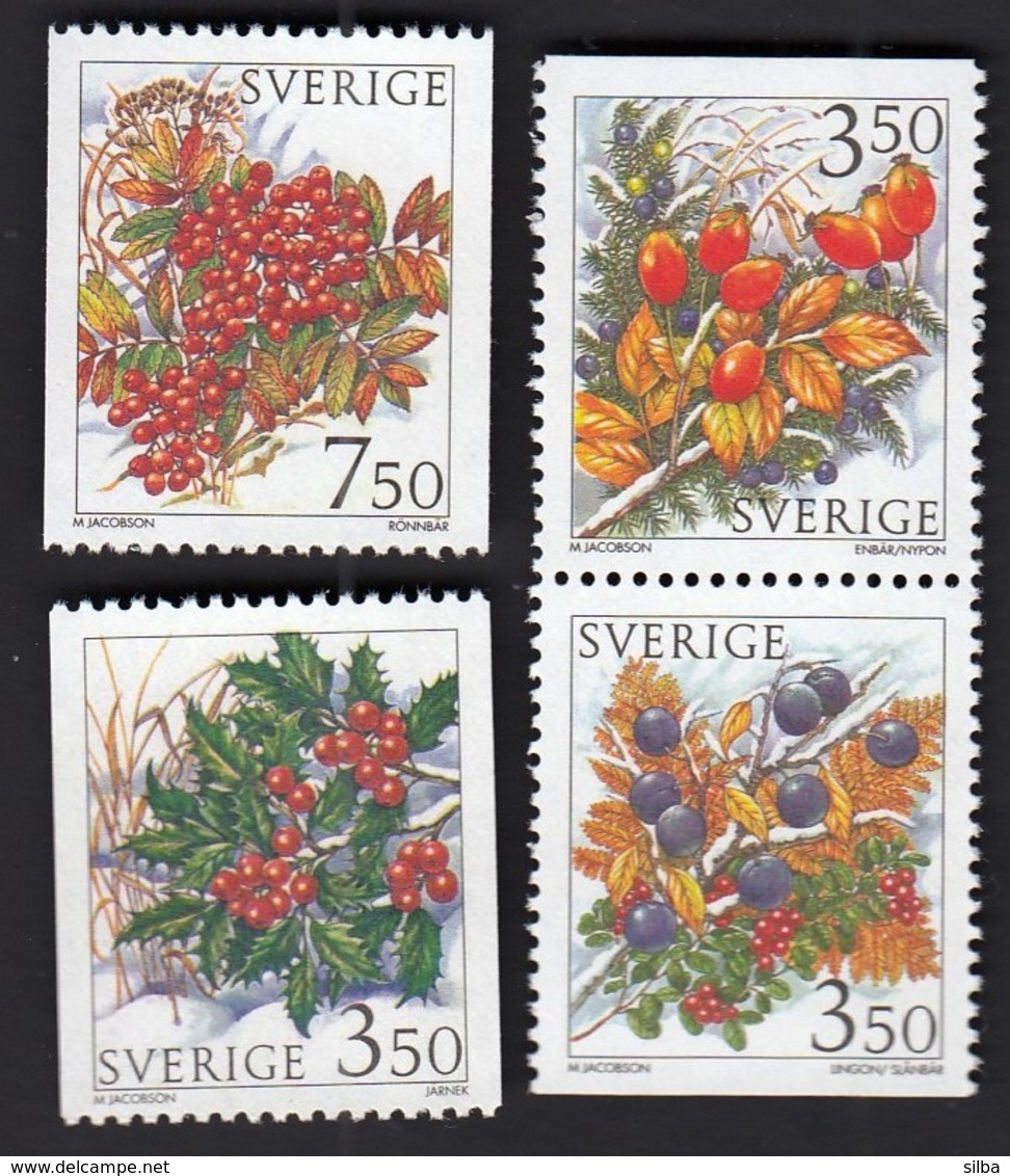 Sweden 1996 / Winter Berries / MNH / Mi 1921-1924 - Nuevos