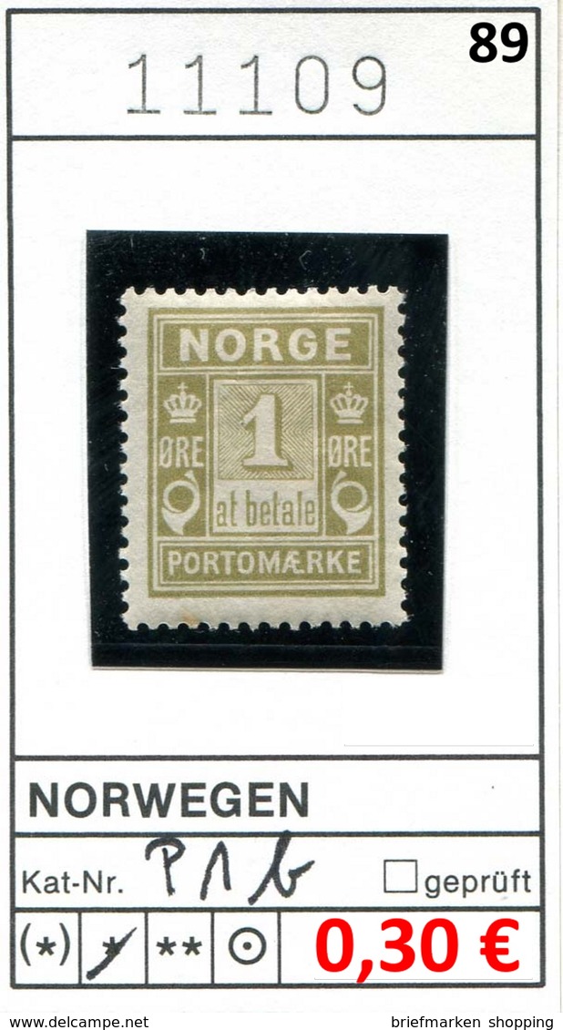 Norwegen - Norway - Norge - Norvège - Michel Porto 1 * Falz - Charn. - Oblitérés