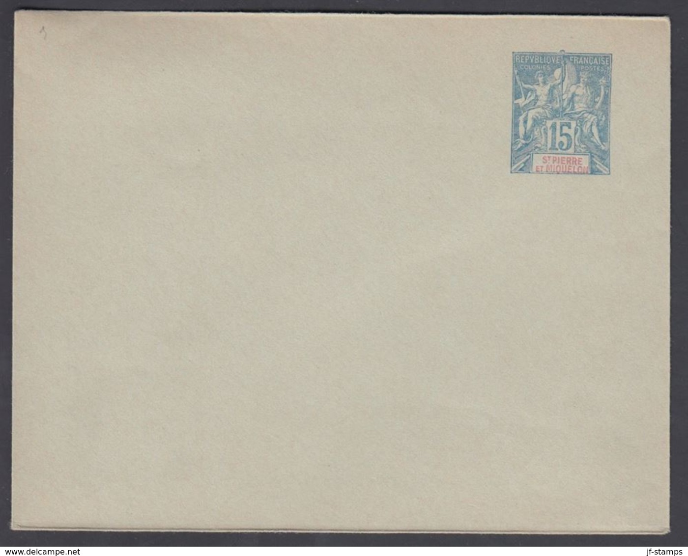 1900. SAINT-PIERRE-MIQUELON. ENVELOPE 15 C. Blue 122 X 95 Mm. () - JF321892 - Covers & Documents