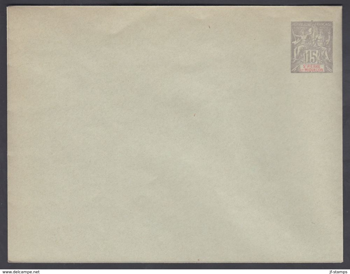 1900. SAINT-PIERRE-MIQUELON. ENVELOPE 15 C. Gray 145 X 110 Mm. () - JF321905 - Lettres & Documents