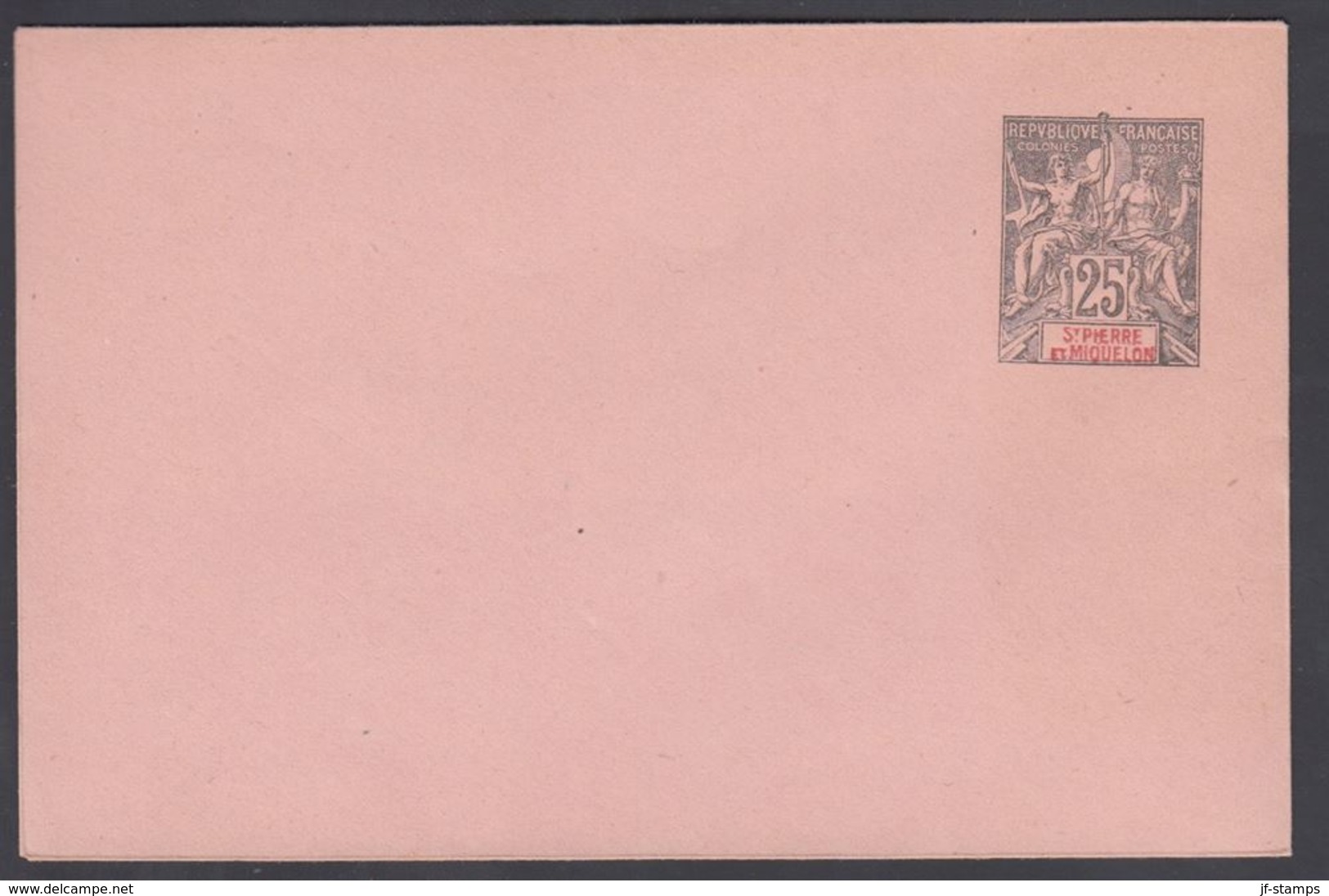 1894. SAINT-PIERRE-MIQUELON. ENVELOPE 25 C. Black. 115 X 75 Mm.  () - JF321912 - Storia Postale