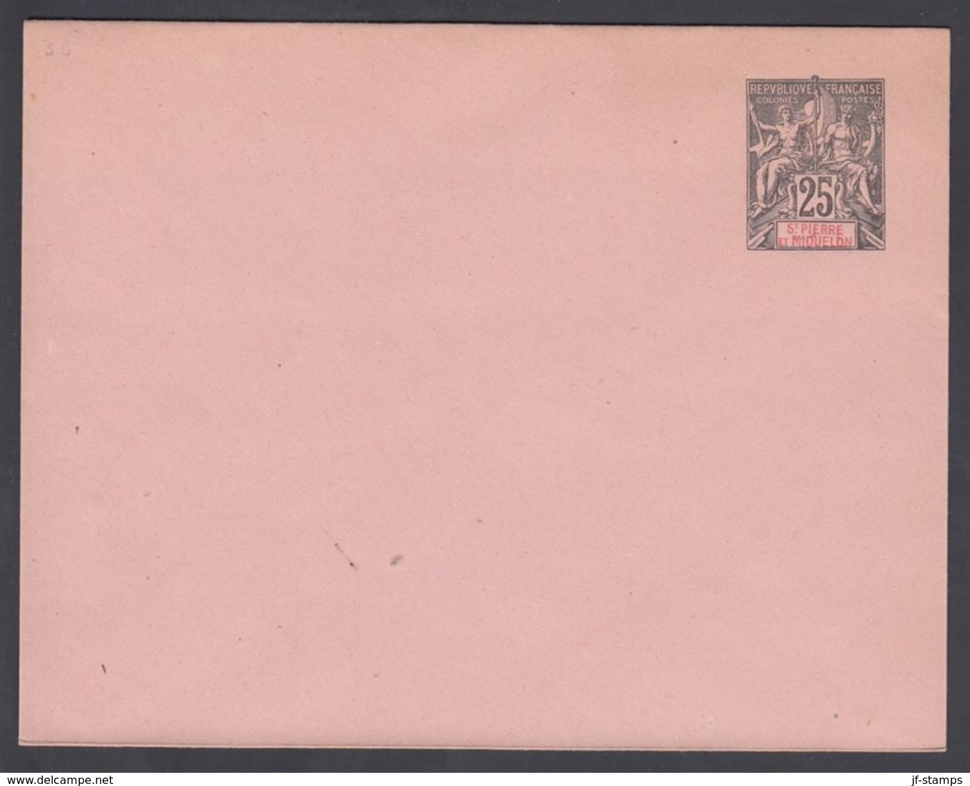 1894. SAINT-PIERRE-MIQUELON. ENVELOPE 25 C. Black. 122 X 95 Mm.  () - JF321916 - Covers & Documents