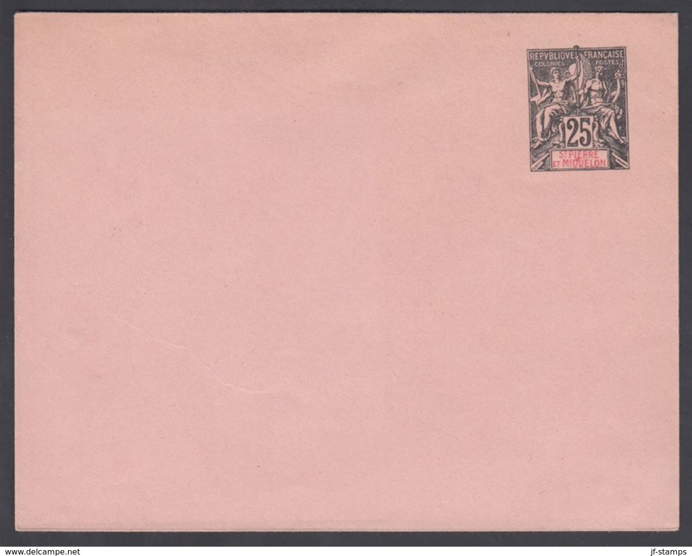 1894. SAINT-PIERRE-MIQUELON. ENVELOPE 25 C. Black. 122 X 95 Mm.  () - JF321917 - Storia Postale