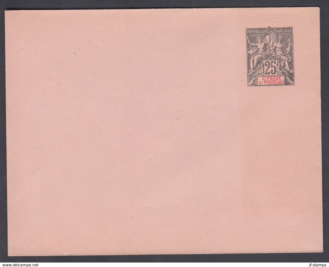 1894. SAINT-PIERRE-MIQUELON. ENVELOPE 25 C. Black. 122 X 95 Mm.  () - JF321918 - Lettres & Documents