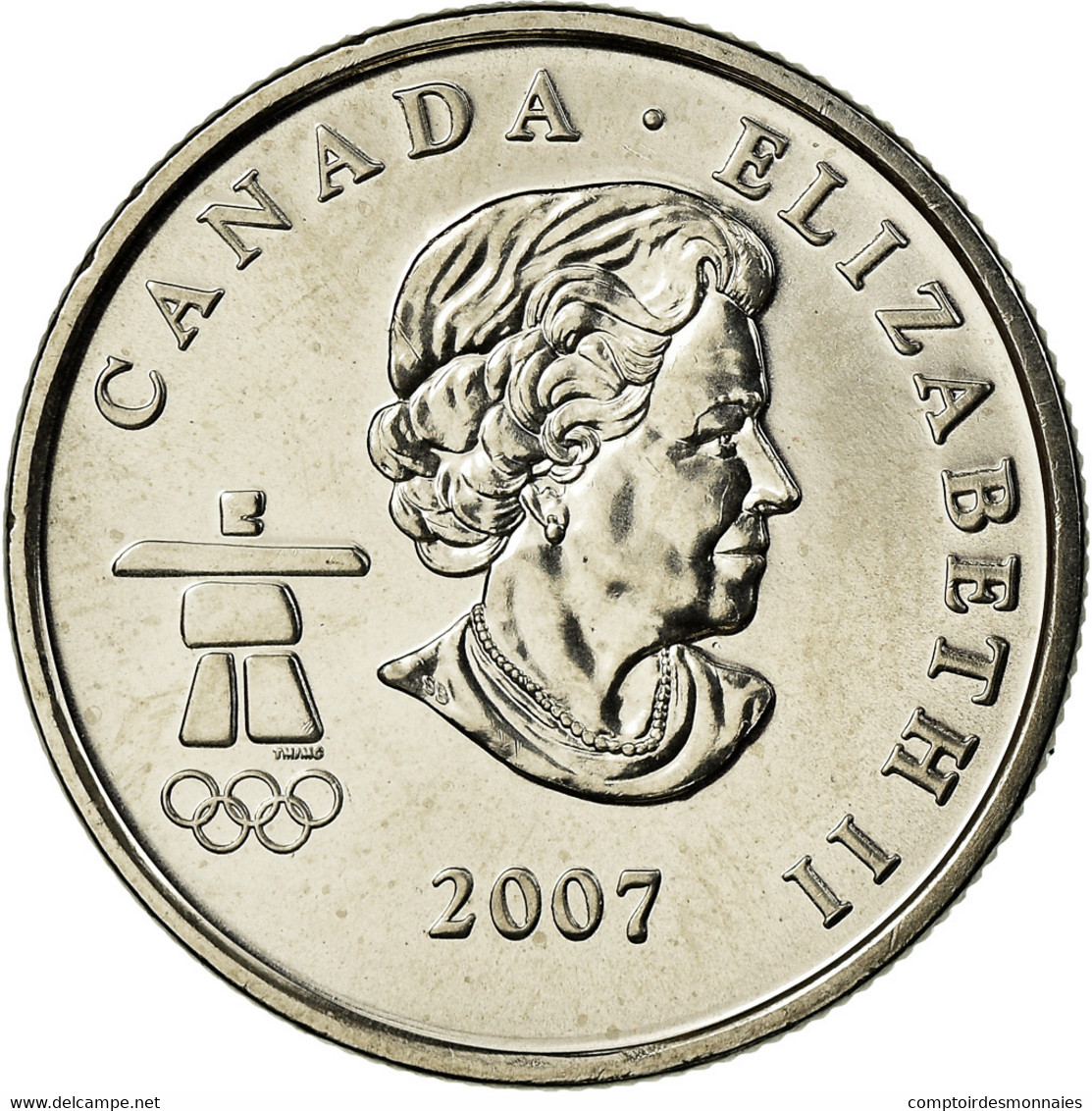 Monnaie, Canada, Elizabeth II, Ski Alpin, 25 Cents, 2007, Royal Canadian Mint - Canada