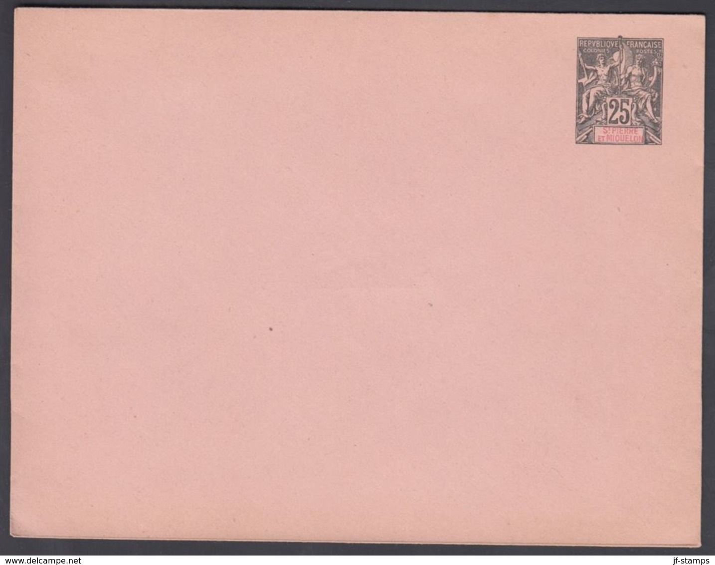 1893. SAINT-PIERRE-MIQUELON. ENVELOPE 25 C. Black. 145 X 110 Mm.  () - JF321921 - Covers & Documents