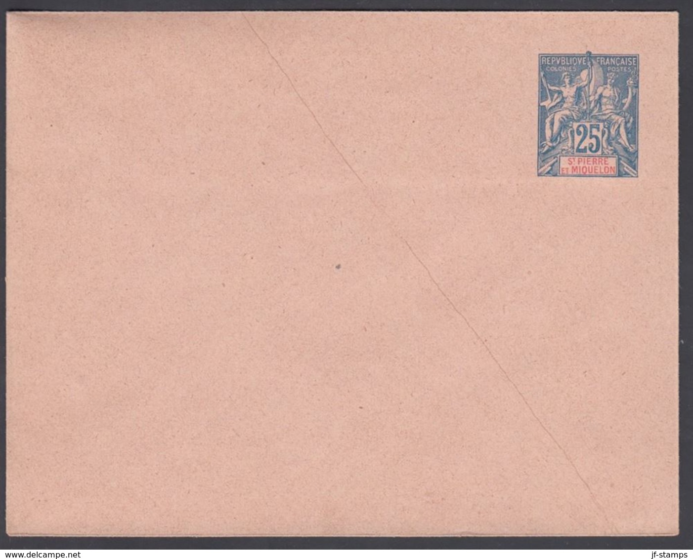 1894. SAINT-PIERRE-MIQUELON. ENVELOPE 25 C. Blue. 122 X 95 Mm.  () - JF321926 - Covers & Documents