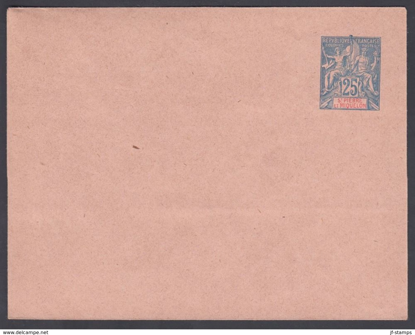 1894. SAINT-PIERRE-MIQUELON. ENVELOPE 25 C. Blue. 122 X 95 Mm.  () - JF321927 - Brieven En Documenten