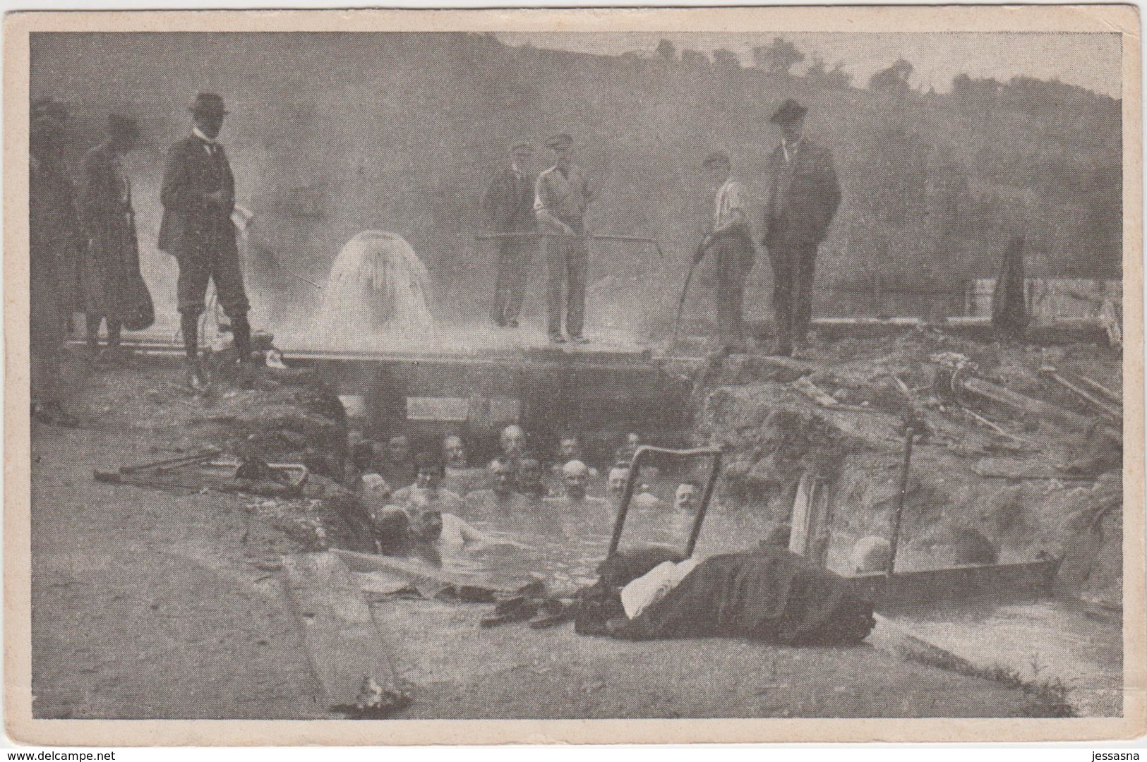 AK - SCHALLERBACH - Menschen Im Tümpel Des Urbadebetriebs 1918 - Grieskirchen